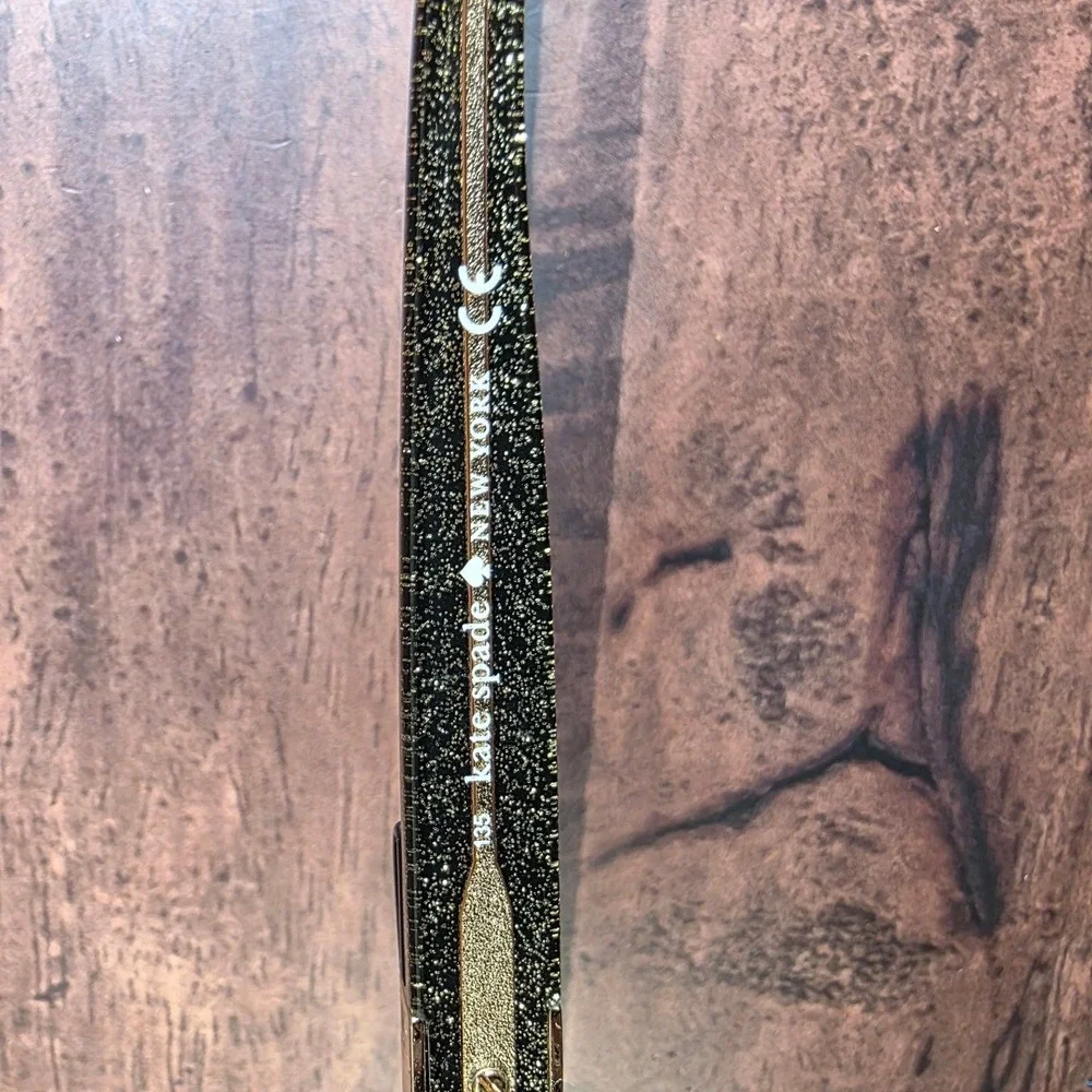 Kate Spade Women's Sunglasses Black‎ Gold Glitter 53mm Cat Eye Frame